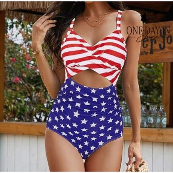 Vimpunec Cut Out Tie Back One Piece Swimsuit Size M - Picture 1 of 5